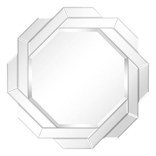 Empire Art Direct Espejo De Pared Hexagonal Biselado Negro M