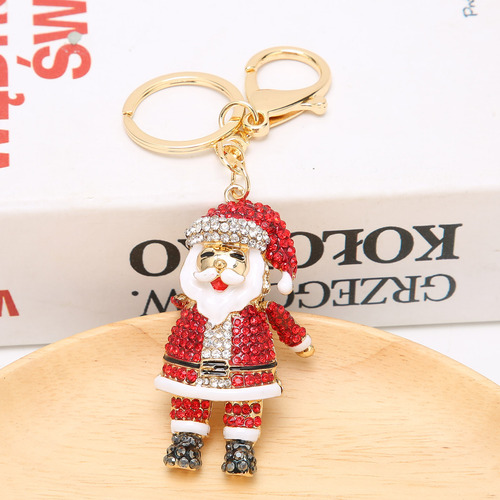 Llavero Navideño Con Colgante De Aleación Con Diamantes De I