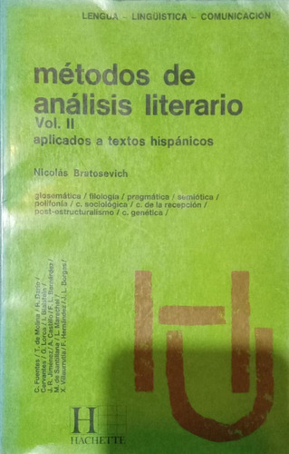 Métodos De Análisis Literario Vol 2 Nicolás Bratosevich