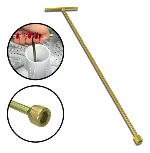 Chave T 10mm Longa 62cm Para Limpeza De Maquina De Lavar Dourado (zincado/amarelo)
