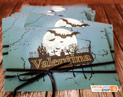 Imagem 4 de 5 de 5 Convites Infantil De Festa Halloween Personalizado Barato