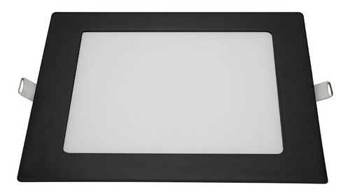 Plafon Painel Led Embutir Quadrado Preto 6500k 12w 17x17