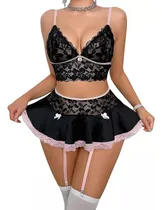 Comprar Ligueros Lencería Encaje Medias Conjuntos Baby Doll Mujer