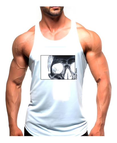 Camisilla Esqueleto  Gym Hombre Gimnasio Fittnes  Calavera