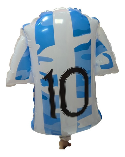 Imagen 2 de 3 de Globo Metalizado Camiseta Argentina Messi Mundial Grande