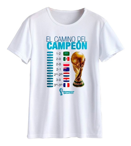 Remera Camino Del Campeon Goles Spun Adulto/niño Argentina