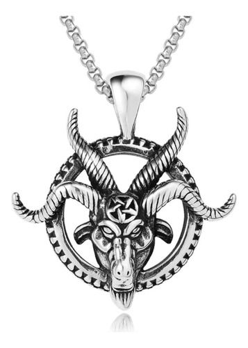 Pingente Aço Inox Baphomet Satã Lúcifer Wicca Gótico Diabo 