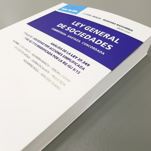 Araldi, Liliana - Ley General De Sociedades Comentada. 2017