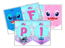 Comprar Kit Imprimible Banderín Stitch Y Angel Editable