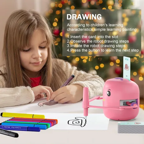 Robot De Dibujo Cyjbe Para Niños 5+ Con 16 Lápices Y