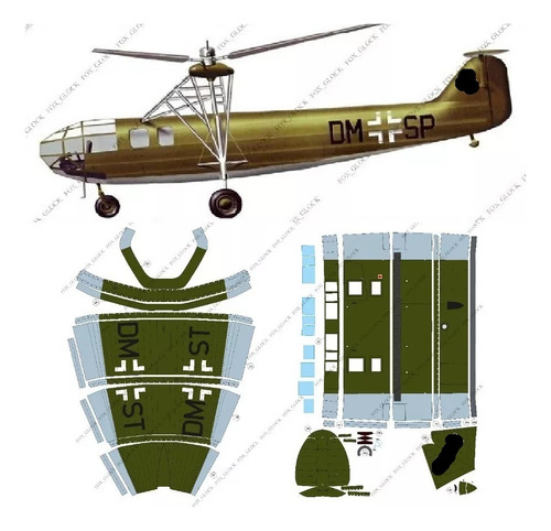 Focke-achgelis Fa 223 Escala 1.33 Papercraft