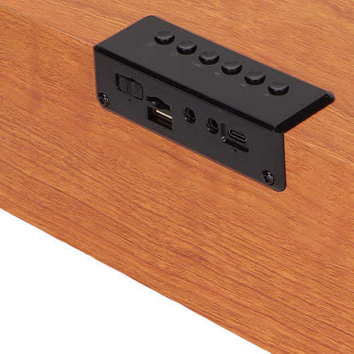 D Reloj Digital De Madera Con Altavoz Bluetooth Inalámbrico