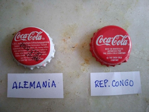 Coca Cola, 2 Chapitas Corona, Alemania Y Rep. Del Congo.