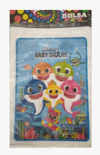 Bolsas De Cotillon Plástica De Baby Shark.