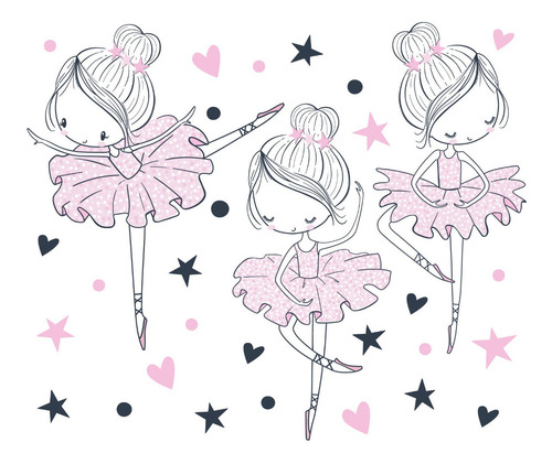 Imagen 2 de 3 de Vinilo Decorativo Infantil Bailarinas Ballet Danza Baile