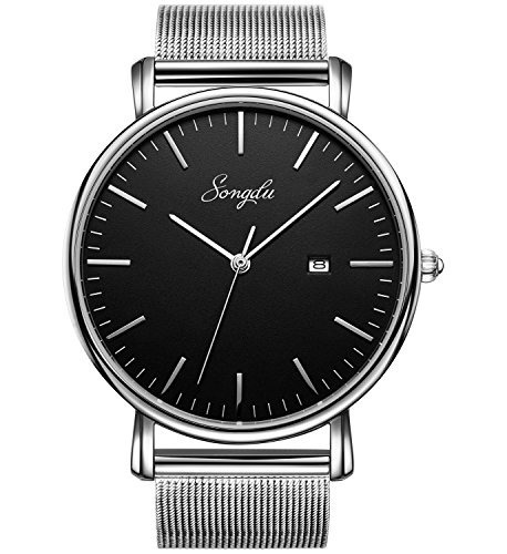 Songdu Hombres Moda Date Slim Analógico Cuarzo Relojes Dial