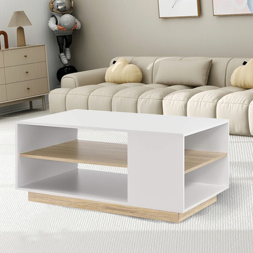 Mesa De Centro Con Repisa Para Living 100x60x46cm Multiuso