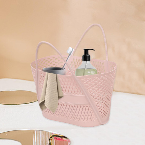 Cesta De Ducha Abierta Portátil Para Cosméticos, Rosa