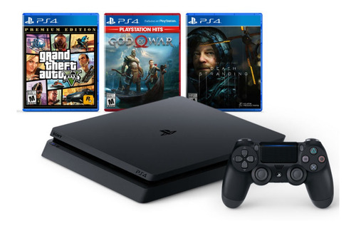 Consola Ps4 1tb + Gta V + God Of War + Death Stranding