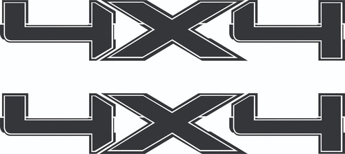 Sticker 4x4 Ford Pick Up Batea 2 Piezas Color Negro