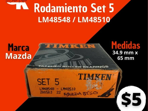 Rodamiento Set 5 Marca Mazda Bt50