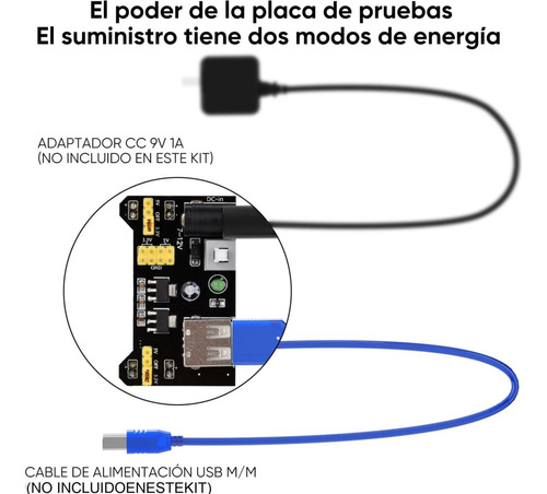 Kit De Componentes Electrónicos Con Protoboard 830 Puntos De Conexión Cable De Placa De Pruebas Cable Y Resistencia Aplicable Para R3 Blanco Electronic Component LONG ZHOU