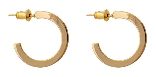 Aros Argollas Planas 20mm Bañadas En Oro Boaz Joyas