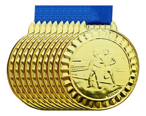 Kit 10 Medalhas Premiação Futebol Futsal 4,5 Cm Escola Fut Cor Ouro