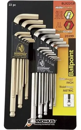 Bondhus L-Schlüssel 7 Mm Mit GoldGuard-Oberfläche – Rostschützend, Präzise Sechskant-Spitze, Mit Etikett & Barcode