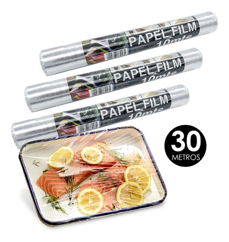 Rollo De Film Adherente 30 Metros Comida Alimentos Cocina