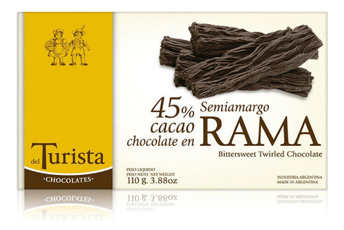 Chocolate En Rama Semiamargo Del Turista 110 Gr