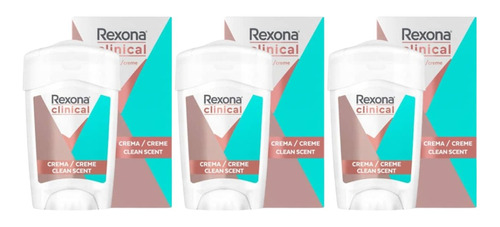 Rexona Desodorante En Barra Clean Scent X3 Unidades