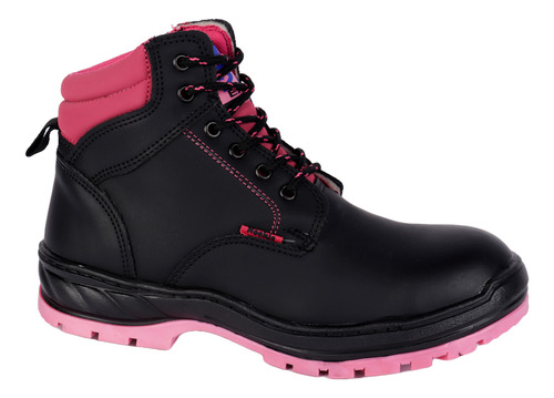 Bota Industrial Fratello Color Negro Fiusha Para Mujer 0350