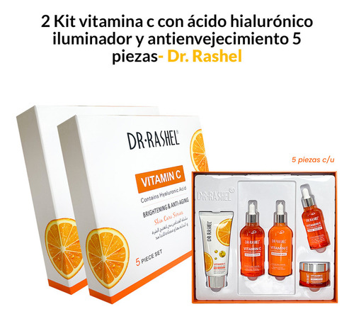 2 Kit Vit C Con Ácido Hialuróni Ilumina Y Antienvejecimiento