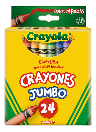 Caja Con 24 Crayones Jumbo Crayola Redondos