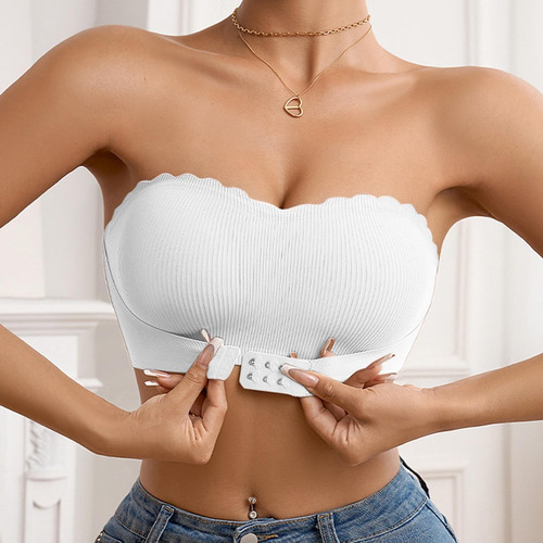 Bra Sin Varillas Mujer Con Cierre Frontal Brasier Strapless