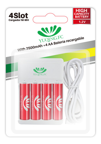 Cargador De Pilas Baterias Aa Aaa + 4 Pilas Aa Recargables