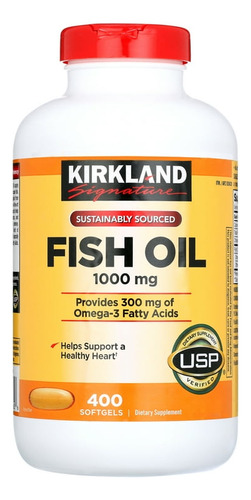  Fish Oil 1000mg-300 Mg De Omega-3, 400 Tabletas Kirkland