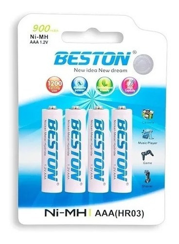 Batería Recargable Beston Aaa X 4 900mah *itech Shop