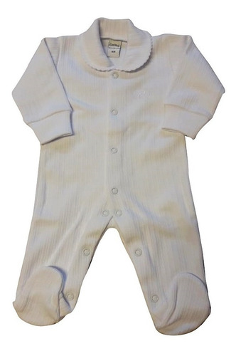 Imagen 1 de 4 de Enterito Bebe Interlock Desagujado Con Cuello 100% Algodon