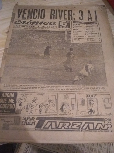 Diario Crónica River 3 A 1 4 1966