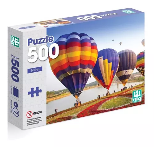 Jogo Quebra Cabeça 500 Pçs Puzzle Paisagem Balões 60x40cm