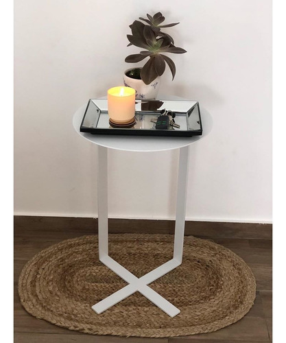 Imagen 4 de 6 de Mesa De Arrime Hierro Premium Oxido Calada 60x40 + Premium