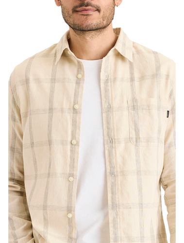 Camisa Hombre Original Slim Fit Beige Dockers