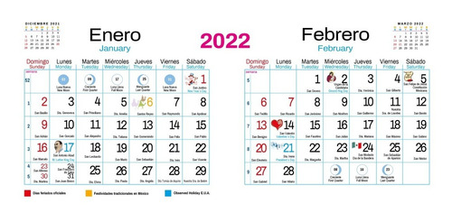 Calendario Bimestral 2022 Vectores Photoshop Ilustrator, Pdf