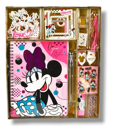 Set Minnie Mouse Crea Tu Propio Diario Libreta Y Accesorios