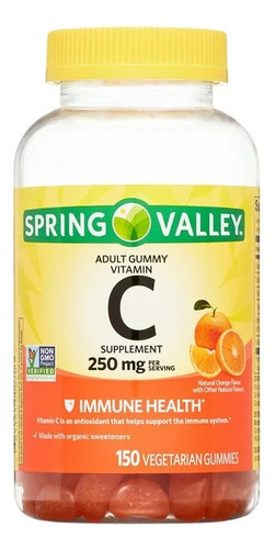 Spring Valley Vitamina C 250mg 150 Gomitas Salud Inmunidad Sabor S/n