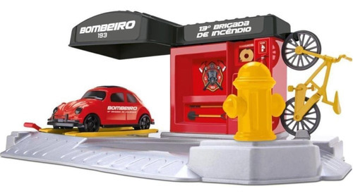 Posto Base De Bombeiro Miniatura De Brinquedo Orange Toys