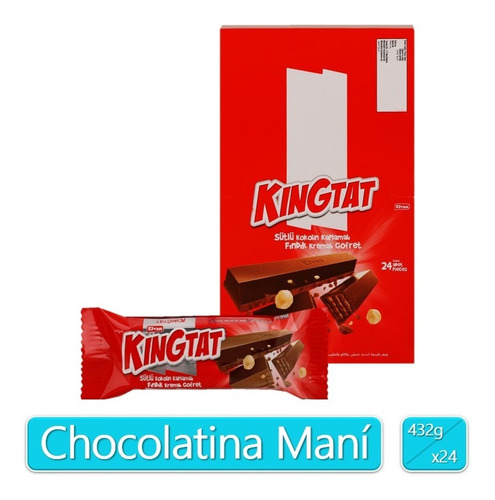 Chocolatina Con Centro De Galleta Tipo Wafer Kingtat X24 Uds