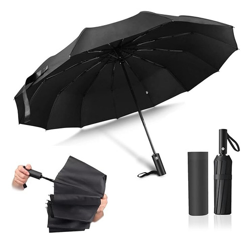 Paraguas Sombrillas Automática Botón Anti-uv 12 Huesos